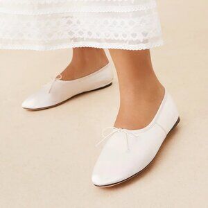 BRAND NEW Loeffler Randall Landon Cream Satin Ballet Flat